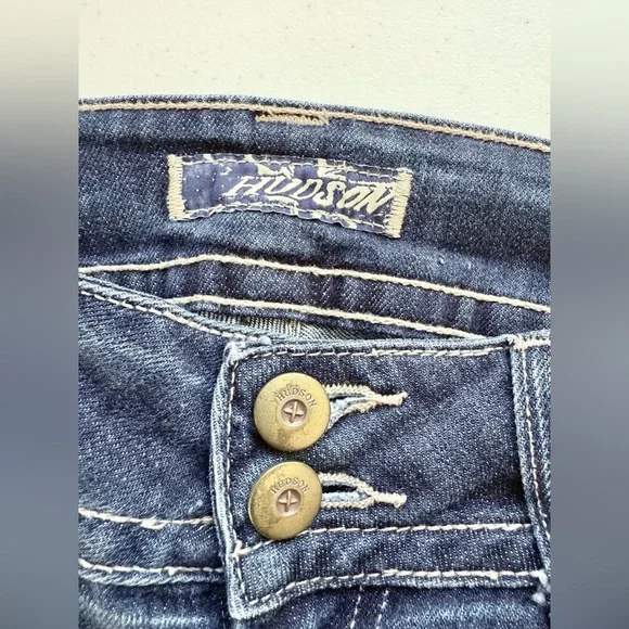 Hudson Bootcut Low Rise Jeans With Double Button Closure And Flap Back Pockets - Picture 11 of 15